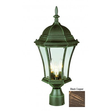 Trans Globe 4504 BC Summerville 21 Post Top Lamp In Black Copper