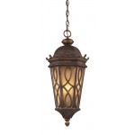 ELK Lighting 42003/3 3 Light Outdoor Pendant In Hazlenut Bronze And Amber Scavo Glass