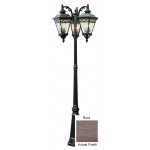 Trans Globe 50518 RT Braided 3 Lantern Lamp Post In Rust