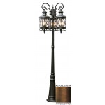 Trans Globe 5127 AC England Coast 81 Tall 3 Lantern Lamp Post In Antique Copper 