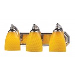 ELK Lighting 570-3C-CN 3 Light Vanity In Polished Chrome And Canary Glass