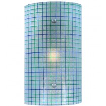 Meyda Tiffany 108986 9 Inch Strisce Fused Glass Wall Sconce - Clear Iridescent/Blue/Green Stringers