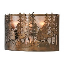 Meyda Tiffany 142346 20 Inch Tall Pines Wall Sconce - Antique Copper/Silver Mica