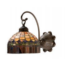 Meyda Tiffany 18689 8 Inch Tiffany Candice Wall Sconce - Green/Blue Mahogany Bronze