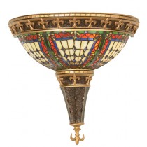 Meyda Tiffany 19818 18 Inch Fleur-De-Lis Wall Sconce - Beige/Red/Blue Green