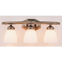 Trans Globe 2513 BN Opal Bath 3 Light Wall Sconce - Nickel 