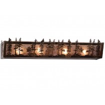 Meyda Tiffany 82132 30 Inch Tall Pines Vanity Light - Antique Copper/Silver Mica