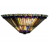 Meyda Tiffany 82882 17 Inch Tiffany Jeweled Peacock Wall Sconce - Green/Blue/Purple