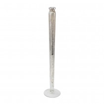 Lazy Susan 456004 Antique Silver Mercury Glass Ribbed Candleholder - Large - Mercury Silver