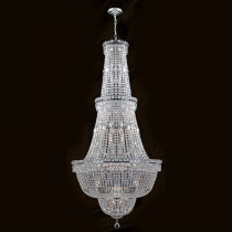 WorldWide Lighting W83033C28 Empire 34 Light Chrome Finish and Clear Crystal Chandelier