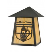 Meyda Tiffany 112463 7 Inch Lake Clear Lodge Stein Wall Sconce - Beige Craftsman