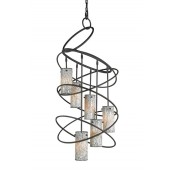 Woodbridge 12516BLK-M10WHT Loop 6-light Chandelier - White Mosaic