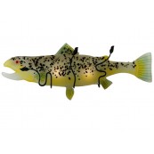 Meyda Tiffany 132287 29.5 Inch Brown Trout Fused Glass Wall Sconce - Hunter Green/Black/Yellow