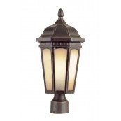 Trans Globe 40152 WB Tea Chateau 17 Inch Post Mount - Weathered Bronze / Tea Stain / Octagon Frame