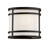 Trans Globe 40201 BK Cityscape Oval 8 Inch Patio Light - Black / Frosted Glass