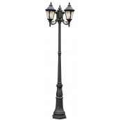 Trans Globe 5048 BK Stonebridge 3 Lantern Lamp Post In Black