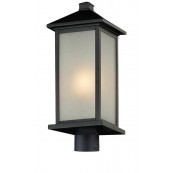 Z-Lite 547PHB-BK-R Vienna Outdoor Post Light - Black / White Seedy