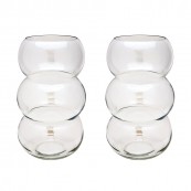 Lazy Susan 464080/S2 Cloud Ring Vases - Set Of 2 - Clear With Pearlescent